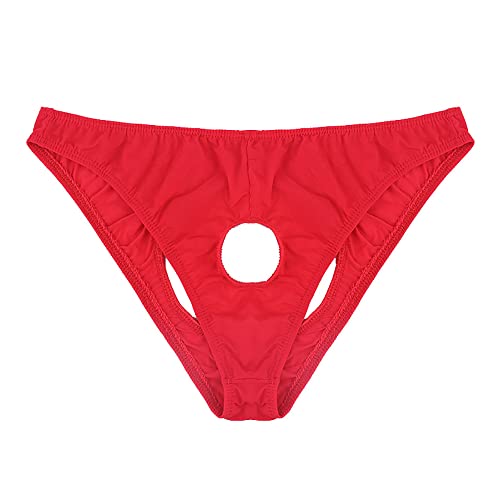 Mens Ice Silk Open Front Back Bikini Briefs Panties Underwear4