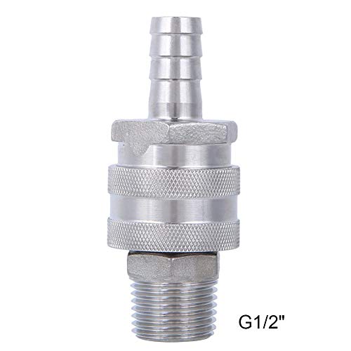 4pcs G1/2in Male Thread,Stainless Steel Quick Disconnect Set Beer Brewing Connector Kit, Home Brew Brewing Fitting Connector
