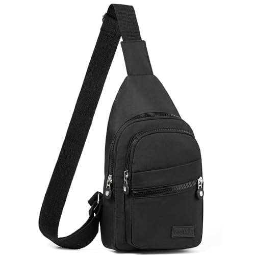Metesbow Sling Backpack Cross Body Bag Small Fanny Pack Crossbody Bags for Women Trendy - Black