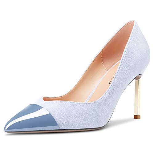 Saekcted Women Stiletto High Heel Pointed Toe Pumps Slip-on Wedding Party Cute 3.3 Inches Heels