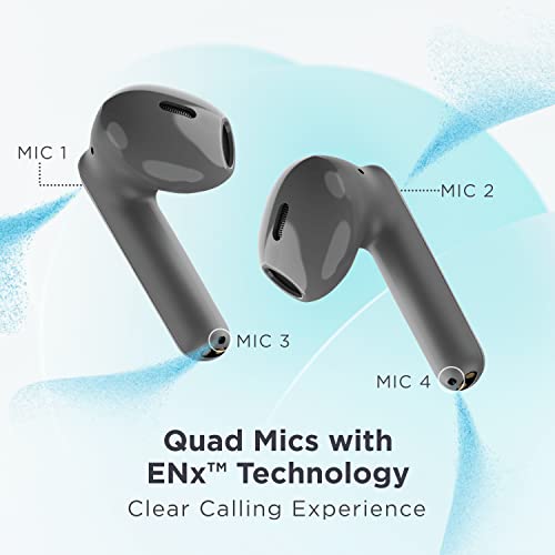 Image of boAt Airdopes 141 Pro True Wireless in Ear Earbuds with 45H Playtime, Quad Mics ENx Tech, 12mm Drivers, ASAP Charge, Beast Mode for Gaming & BT v5.3(Cool Grey)