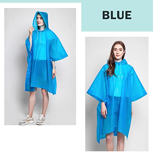 Rain Ponchos for Adults (2 Pack), Reusable EVA Rain Poncho Portable Rain Coats for Men and Women Waterproof with Hood - Image 3