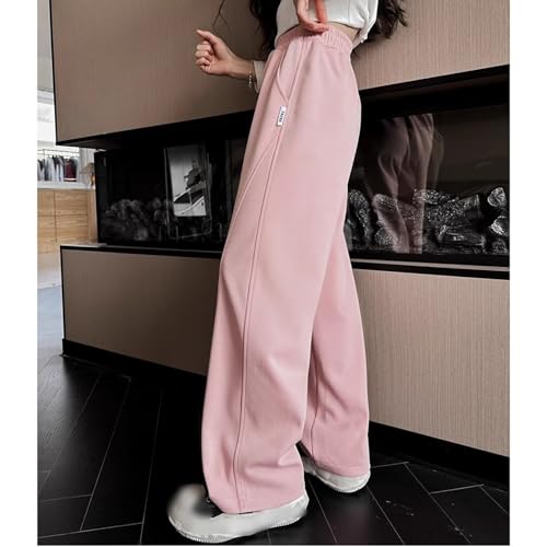 School Pants for Girls Y2K Baggy Wide Leg Sweatpants Elastic High Waisted Joggers Drawstring Straight Leg Pants4