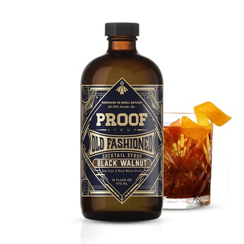 Old Fashioned Cocktail Mix - Made with Real Bitters &amp; Cane Sugar - Black Walnut Flavor - Fast, Easy, Delicious, Handcrafted Cocktail Syrup - 16oz - 1 Bottle