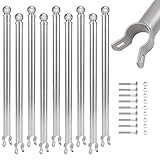 ICITYWALL 9 Pack Chain Link Fence Extension, 25' Fence Extension Height, Galvanized Post Extender for Dogs (1-3/8',Silver)