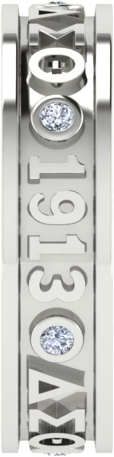 Delta Sigma Theta Rings for Women,Sterling Silver White Eternity Ring with White Cubic Zirconia