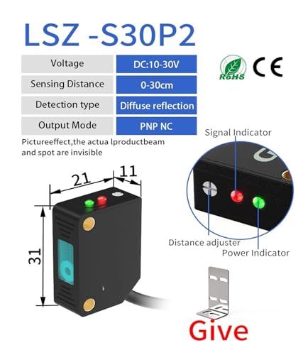 Capteur photoélectrique Laser à petit spot pour détection précise PNP