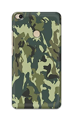 Image of Printed Hard Back Cover Case for Mi Max 2 Back Cover (Green Army Camouflage) -1803