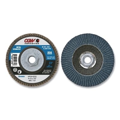 42304 Abrasive Flap Disc 4-1/2" x 7/8" 60 Grit Zirconia - Pkg Qty 10, (Sold in packages of 10)