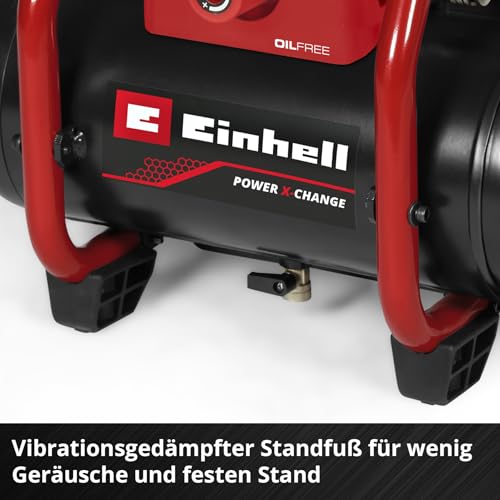 Einhell Akku-Kompressor TE-AC 36/150 Li OF-Solo Power X-Change (36 V, max. 8 bar, 6 l Tank, 150 l/min Ansaugleistung, Manometer, ölfrei, ohne Akku)