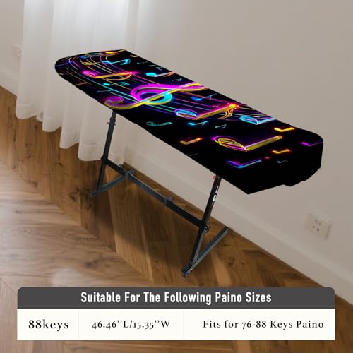 Image of Nuxovilar Neon Note Piano Cover Elastic Milk Silk 88 Key