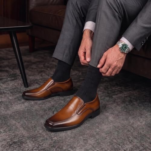 Image of GIFENNSE Mens Loafers Leather Slip-on Dress Shoes