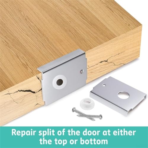 Juego de 8 soportes para reparación de puertas plegables de acero inoxidable con juntas de silicona para puertas tipo granero de 1-3/8 pulgadas miniatura 4