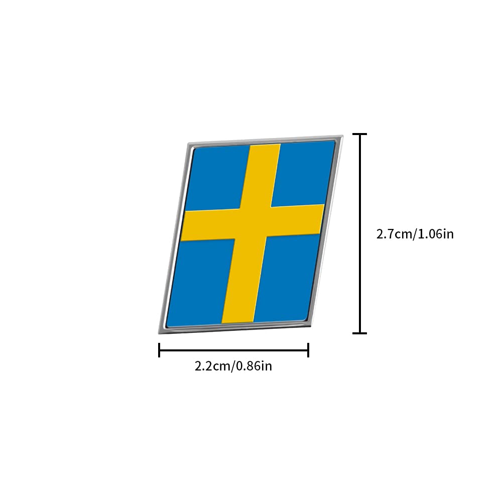 Car exterior 3D badge Metal Swedish Flag Logo Rear Trunk Emblem Sticker For VOLVO XC40 XC60 XC90 S60 S80 S90 V60 V90 C30 C70 S80L V40 Car Styling Car exterior 3D badge ( Color Name : 2.7cm X 2.7cm )