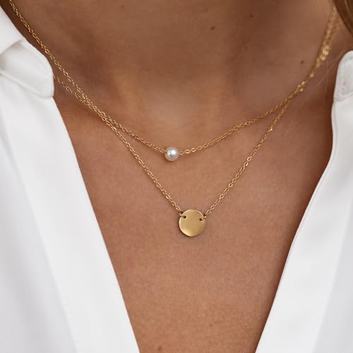 Image of Tewiky Dainty 14k Gold Plated /Silver Cubic Zirconia Necklaces for Women, Simple CZ Jewelry Necklaces Trendy Gifts