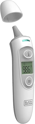 Miniatura 15 de BLACK+DECKER Termómetro infrarrojo 3 en 1 para niños y adultos con alarma de fiebre, modos de frente/oído/objeto, función de silencio para bebés