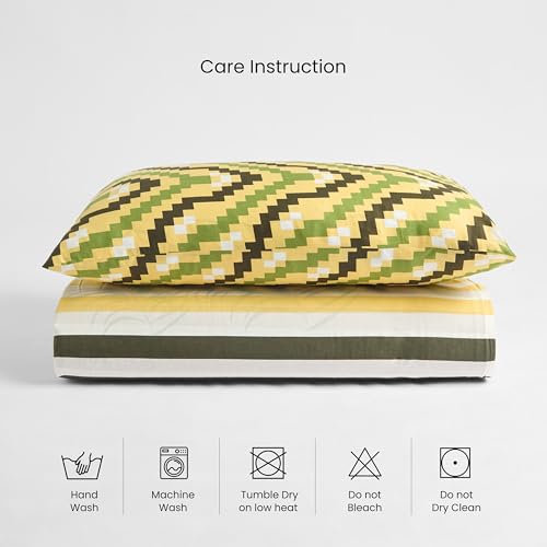 Image of United Colors of Benetton Single Bedsheet Set | 100% Cotton 210 TC Single Bed Sheet with 1 Pillow Cover | Soft, Skin-Friendly & Fade-Resistant Safari Collection