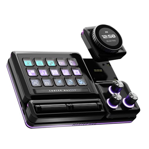 cooler master masterhub 3xknob module freeform 20 modular platform - precision control with customizable knobs and rgb leds for effortless fine-tuning of creative apps and lighting