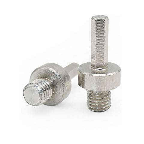 BGTEC 2pcs Adapter M14 Male Thread to 3/8 Hexagon Shank for M14 Thread Drill Core Bits Grinding Disc Cover