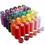 72 PCS Sewing Thread Assortment, 36 Color Thread for Sewing Machine with 36 Same Color Bobbins, Polyester Thread 400 Yards/Spool
