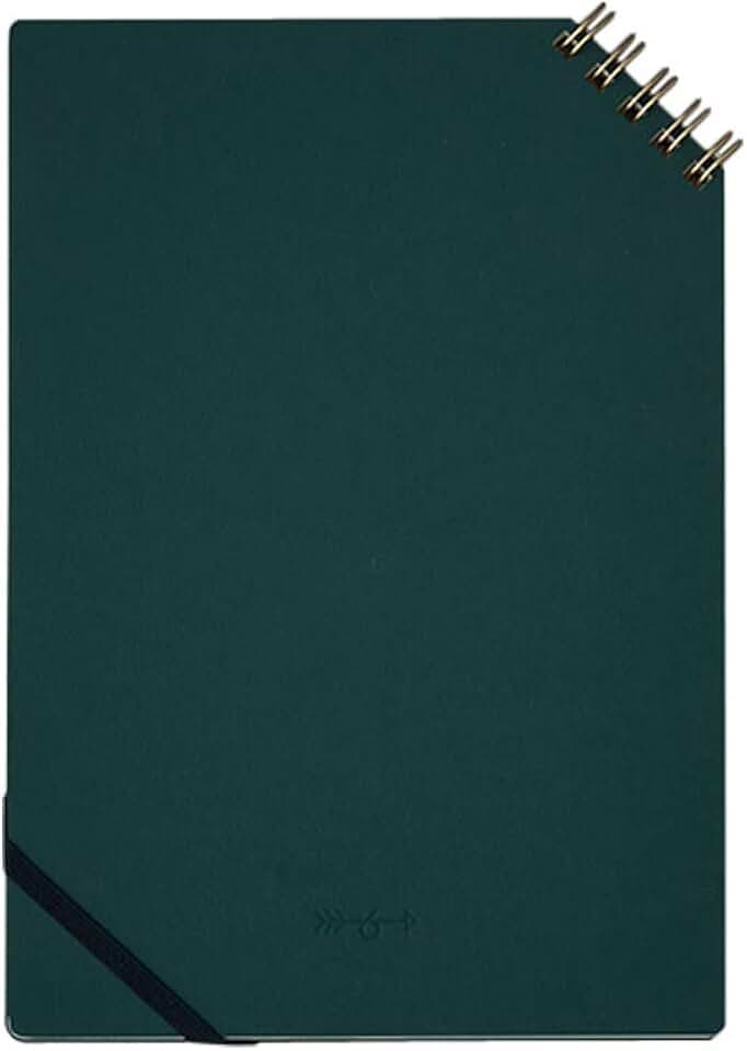 Notebook em anel japonês, verde, forrado