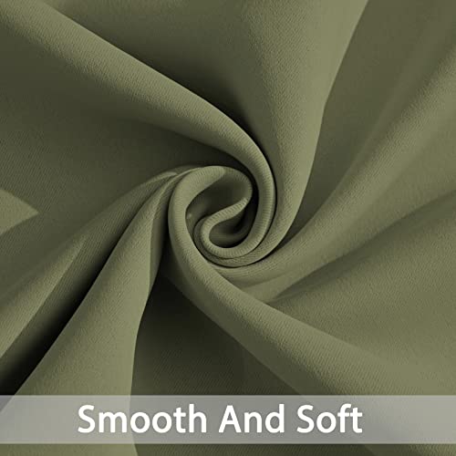 Yakamok 96 Inch Long Blackout Curtains Room Darkening Thermal Insulated with Grommet Window Curtain for Bedroom, 62Wx96L inch, Sage Green, 2 Panels