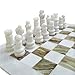 Handmade Staunton White and Green Onyx Marble Chess Board Game Set - Best Board Games for Home Décor Gifts - Suitable for Table Décor - Non Go Board Game - Non Checker Board Game