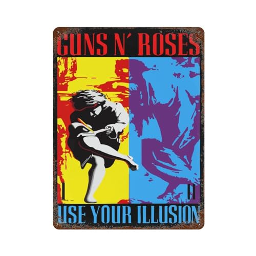 ブリキ看板 Guns N' Roses 金属ポスター メタルプレート サインボード ウォールアート ヴィンテージ風 インテリア 装飾鉄絵 壁飾り 鉄絵画 壁掛けプレート 簡単な取り付け 玄関に飾る 部屋飾り バー装飾 掛け物 個性ギフト 15.7"x11.8"（Amazon）