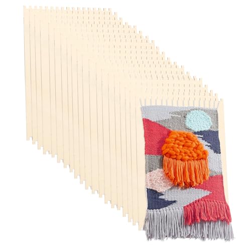 Guniata Lot de 20 planches à tisser, outils de tissage crantés, planches à tisser en bois efficaces, planches à tisser multifonctionnelles en carton pour débutants, bricoleurs et amateurs de tricot (A