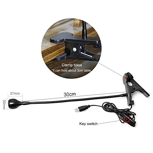 Image of PINDIA Plastic Desk Lamp, LED Reading Light, Aglaia 4W Eye-Caring Clip-on Book Light, Flexible Neck, Perfect for Bookworms, Black