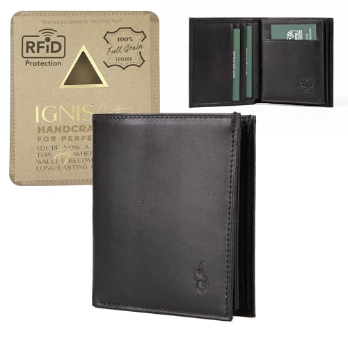 Mens Genuine Leather RFID Card Wallet - Vertical Bifold Wallets for Men - Capsule Onyx2