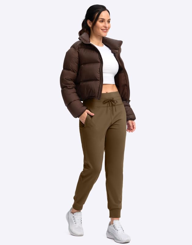 G Gradual Women's Fleece Lined Joggers High Waisted Water Resistant Thermal Winter Sweatpants Running Hiking Pockets - Image 6