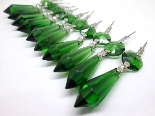 Sun Cling Chandelier Icicle Crystal 38mm, Pack of 20 (Green) - //coolthings.us