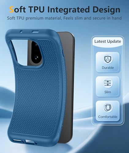 Image of FNTCASE for OnePlus 15 Case: 14FT Heavy Duty Military Grade Drop Protection for One Plus 15 Case with Screen Protector, Non-Slip Anti-Fingerprint Shockproof Matte Soft TPU Phone Cover - Blue