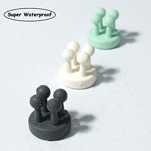 4 Pcs Silicone Waterproof Toothbrush Holders,Multi-Function Self Adhesive Hooks For Hanging Key Clothes Towel Cable For Kitchen Bathroom Home Office Black #TOP3