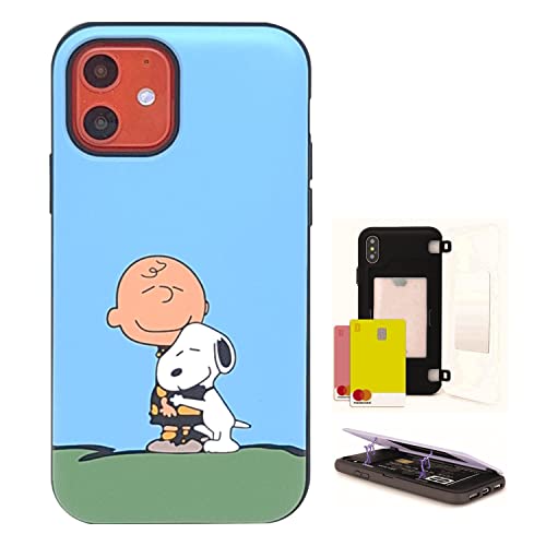 Iphone 12(Iphone 12 Pro) Mirror Wallet Case Kubrick Peanuts Snoopy Iphone 12 Case/Iphone 12 Pro Case Shockproof (Charlie Brown And Snoopy), 6.1'' #TOP7