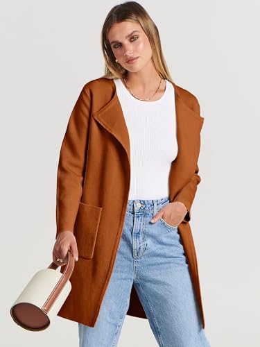 Image of ANRABESS Womens Cardigan Sweater Open Front Knit Long Coatigan Dressy Casual Jacket Coat 2026 Fall Outfits Classy Clothes