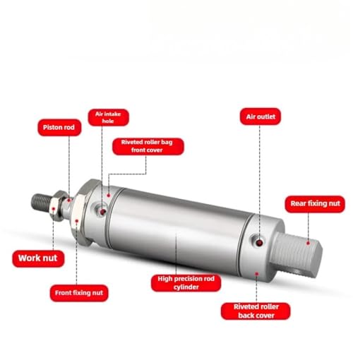 Vérin pneumatique MA25 mini en acier inoxydable de haute précision mécanique
