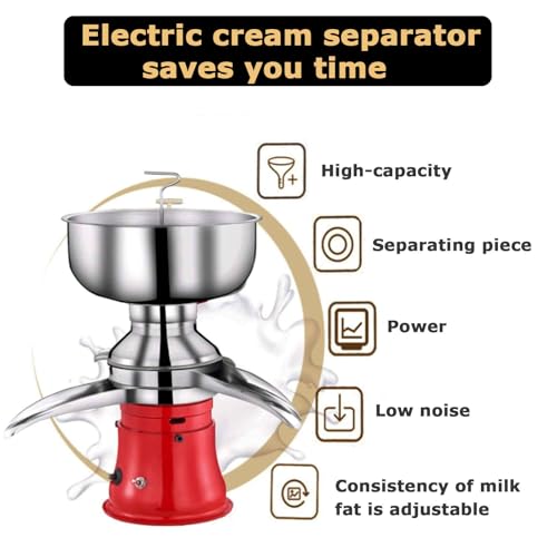 Milchcreme-Trenner, Elektrische 50L/H Maschine mit 8L Schüsselkapazität für Kuhmilch, Effiziente Milchsahne und Buttertrennung für Landwirte
