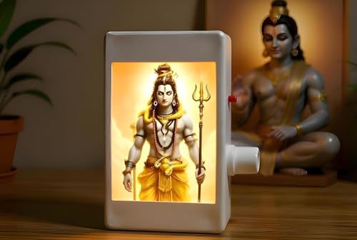 Image of 8 in 1 Shiva Mantra Chanting Box with LED Glowing Front | Spiritual Audio Player | Continuous Hindu Devotional Chanting Device for Peace, Meditation, and Home Temple Use