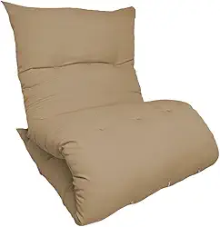 Colchonete Futon Dobrável Almofada Poltrona Colchão Portátil Solteiro Pallet Espreguiçadeira(Bege)