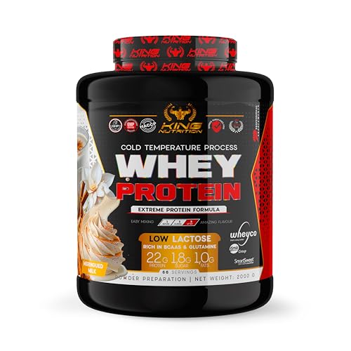 King Nutrition Whey Protein | 2000 gramos de Proteína en Polvo | Para Masa Muscular y Recuperación Rápida | Fácil Digestión | 66 porciones Leche Merengada