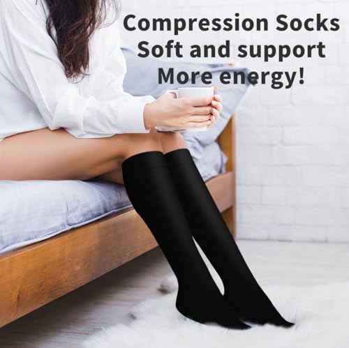 Image of COOLOVER Copper Compression Socks for Women and Men(6 Pairs)-Best Support for Running, Athletic, Travel