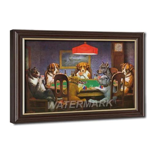 Chien jouant au poker cadre mural pour habiller un mur vide sans effort