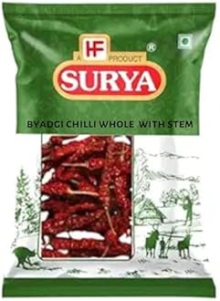HF, Surya Byadagi Chilli Whole With Stem 200g Specialty Chilly 100% Natural Dry Red Chilli Red Chillies Whole