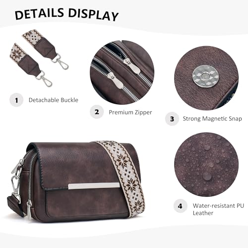 Roulens Crossbody Bags For Women Small Crossbody Wallet Purses With Card Slots Leather Shoulder Handbags Travel/Daily Use thumb #6