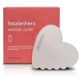 faszieology® Faszienherz [aus weißer Jade] - handgeschliffener Gua Sha Stein für Gesicht & Körper - wohltuende Faszien-Massage & Lymphdrainage