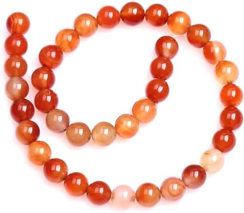 HAAMIIQII 90pcs 4mm Orange Red Natural Carnelian Stone Beads Round Loose Gemstone Beads for Jewelry Making Strand 15 Inch - 4