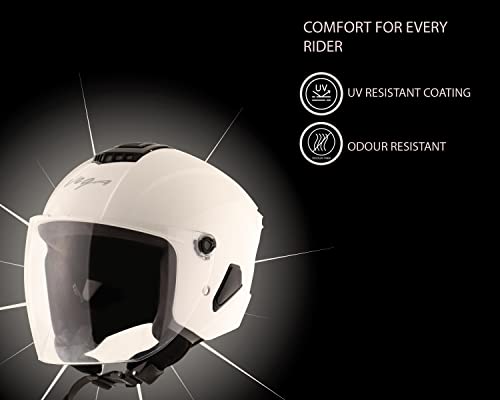 Image of Vega Aster Dx White Helmet-L & Vega Women's Atom Open Face White Helmet (Medium, White)
