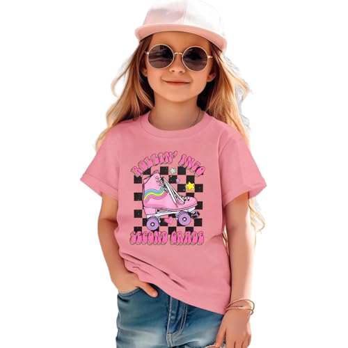 Image of SOFEON First Day of School Shirt for Girls Rollin' Into 1st /2nd /3rd Grade T-Shirt Back to School Skating Graphic Tees Tops